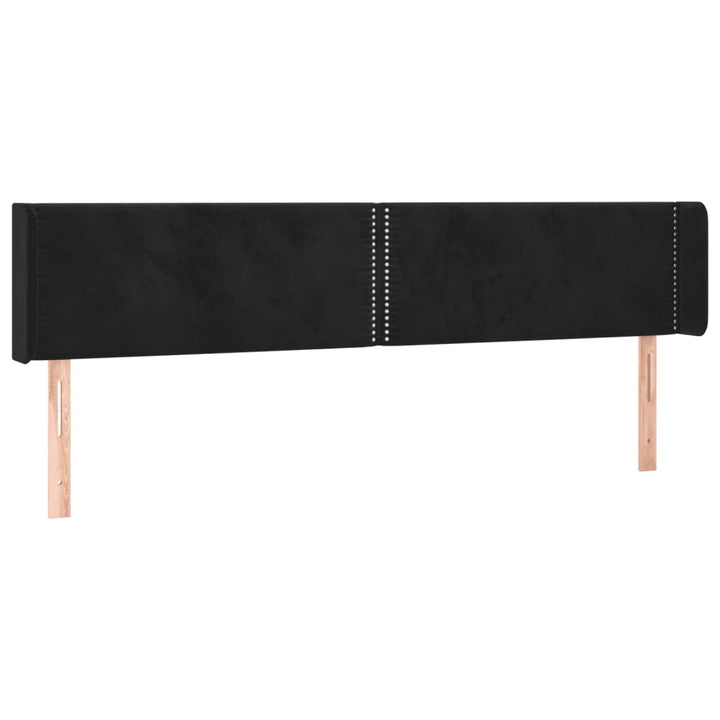 sengegavl med kanter 203x16x78/88 cm fløjl sort