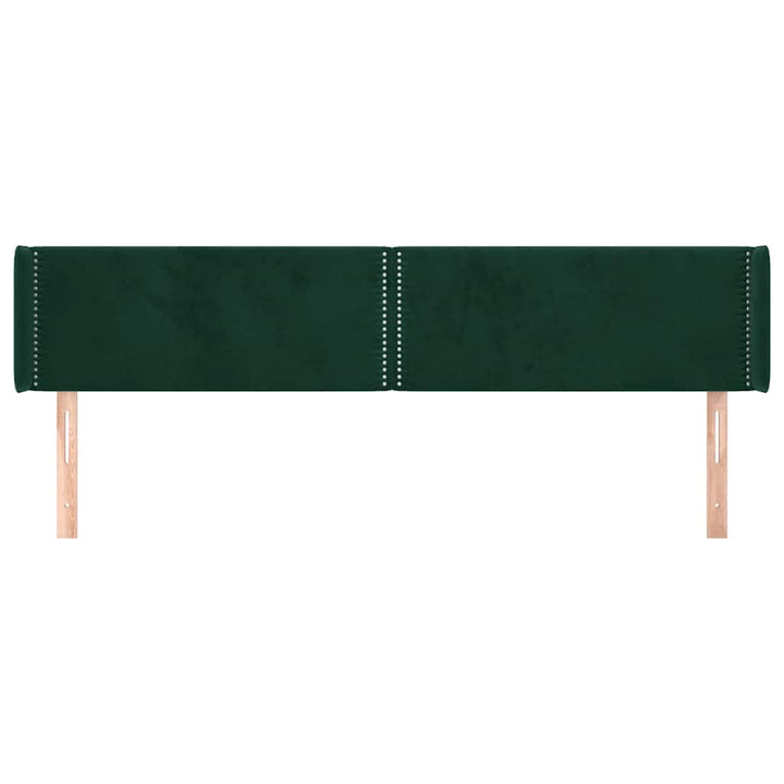 sengegavl med kanter 203x16x78/88 cm fløjl mørkegrøn