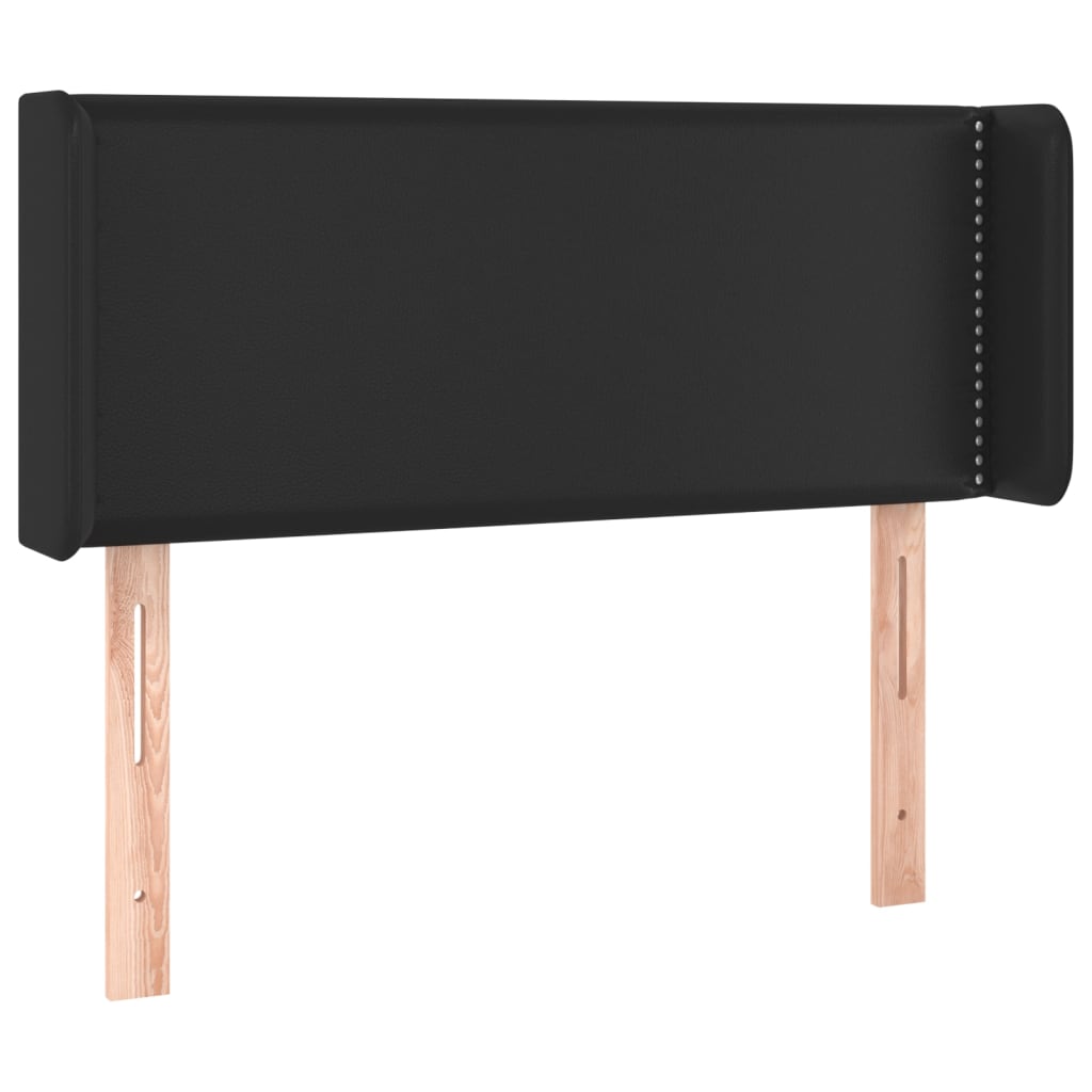 sengegavl med kanter 103x16x78/88 cm kunstlæder sort