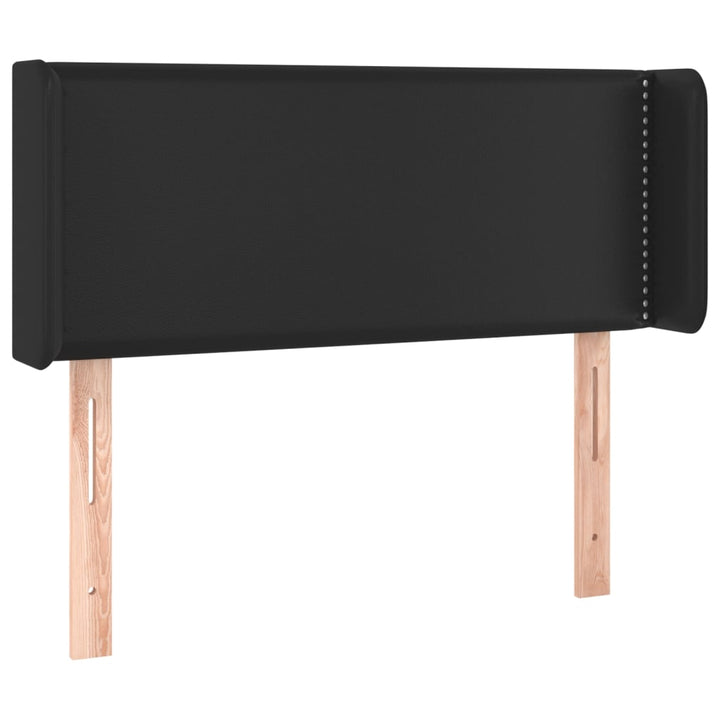 sengegavl med kanter 103x16x78/88 cm kunstlæder sort