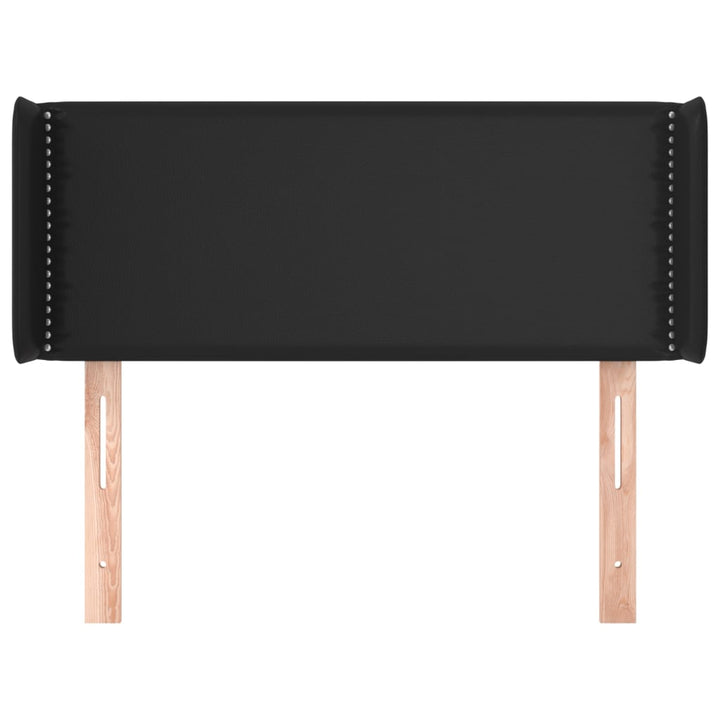 sengegavl med kanter 103x16x78/88 cm kunstlæder sort