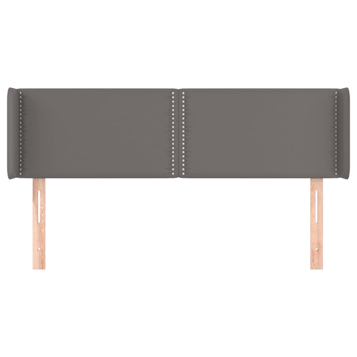 sengegavl med kanter 147x16x78/88 cm kunstlæder grå