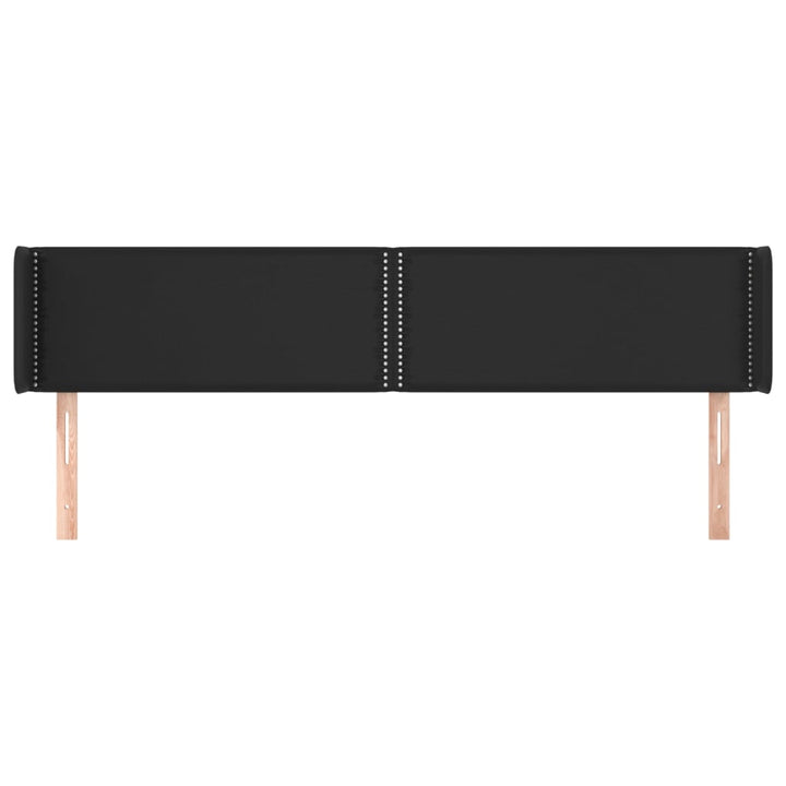 sengegavl med kanter 183x16x78/88 cm kunstlæder sort