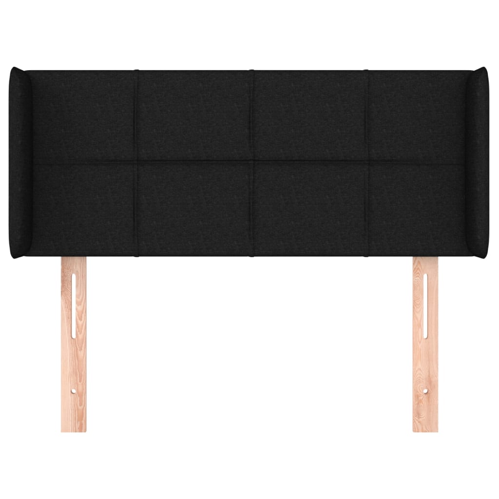 sengegavl med kanter 83x16x78/128 cm stof sort