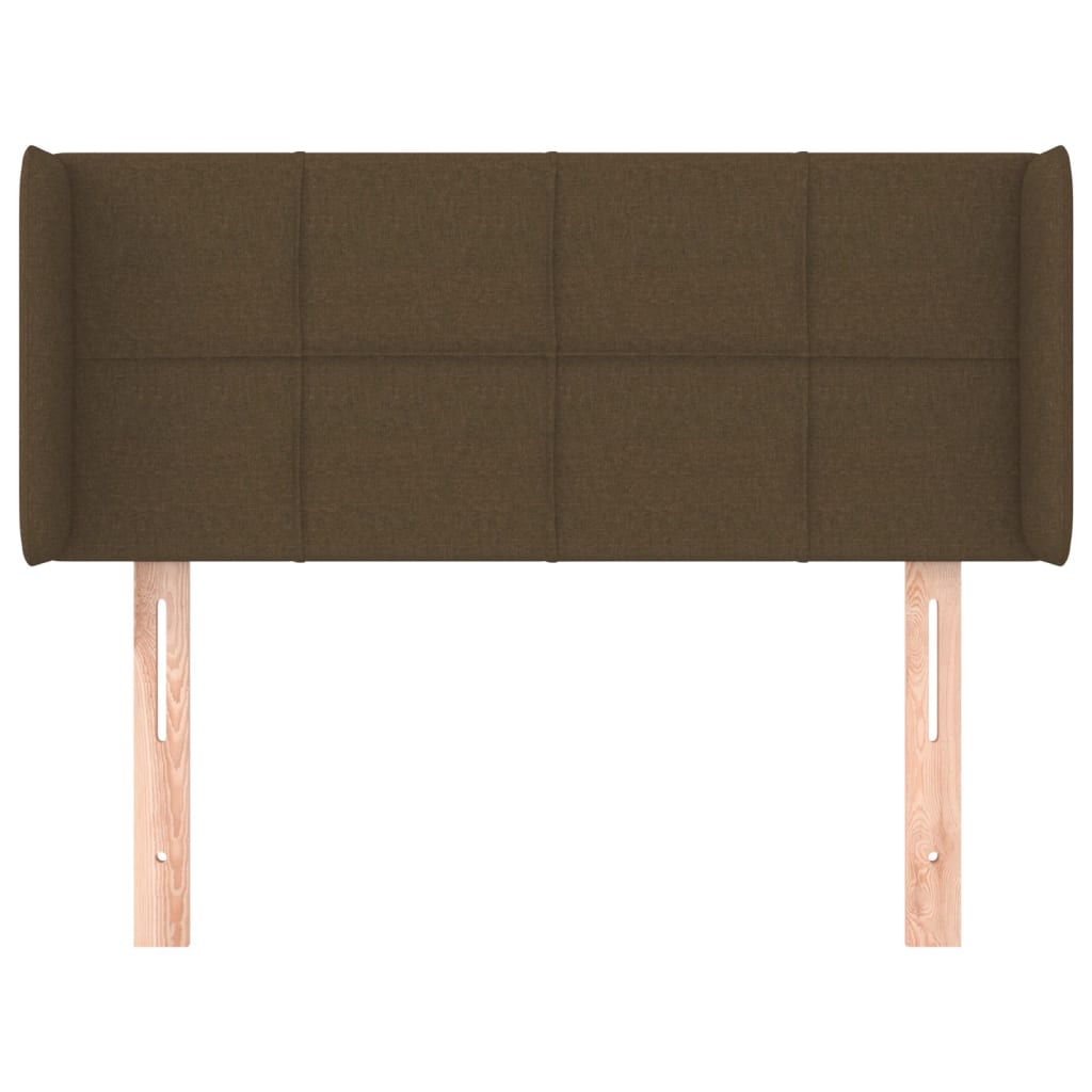 sengegavl med kanter 83x16x78/128 cm stof mørkebrun