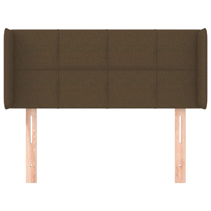 sengegavl med kanter 83x16x78/128 cm stof mørkebrun