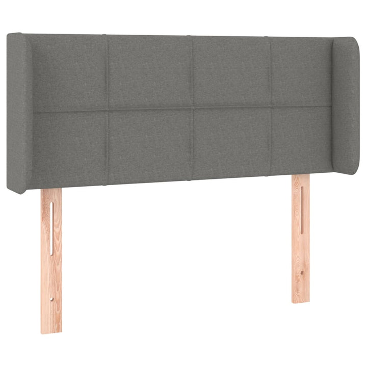 sengegavl med kanter 93x16x78/88 cm stof mørkegrå