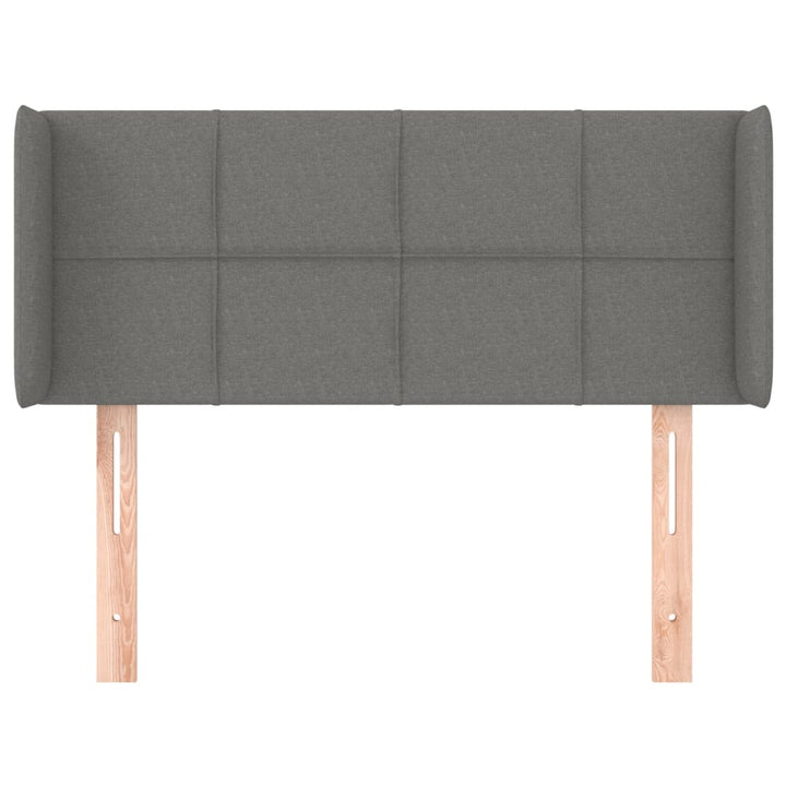 sengegavl med kanter 93x16x78/88 cm stof mørkegrå