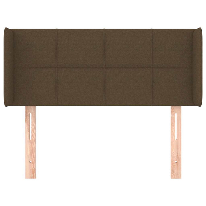 sengegavl med kanter 93x16x78/88 cm stof mørkebrun