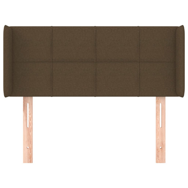 sengegavl med kanter 93x16x78/88 cm stof mørkebrun