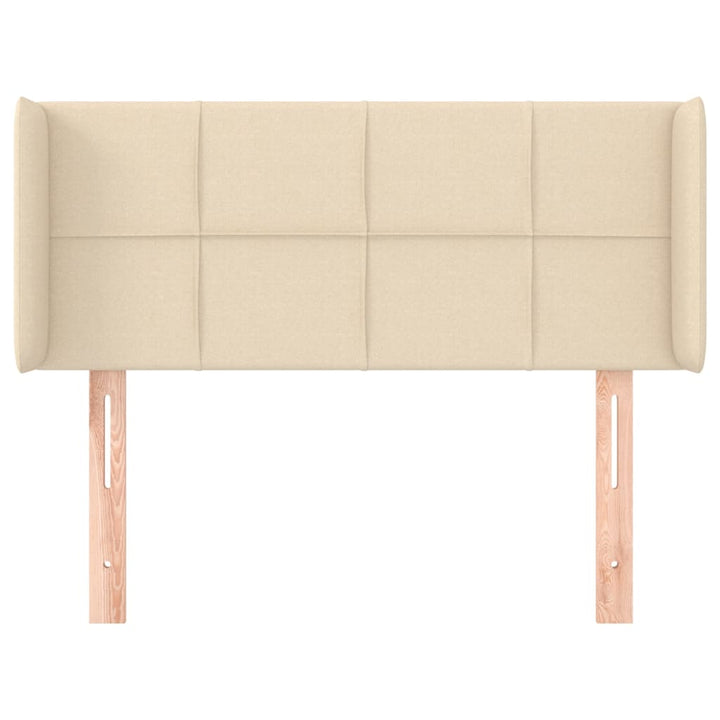 sengegavl med kanter 93x16x78/88 cm stof cremefarvet