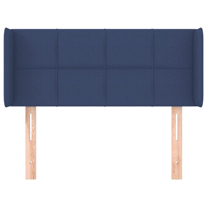 sengegavl med kanter 93x16x78/88 cm stof blå