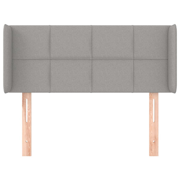 sengegavl med kanter 103x16x78/88 cm stof lysegrå