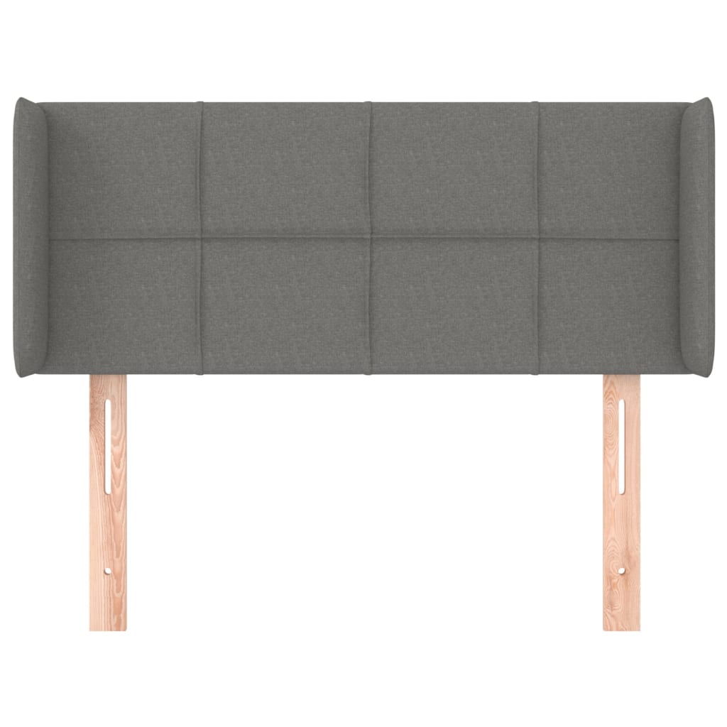 sengegavl med kanter 103x16x78/88 cm stof mørkegrå