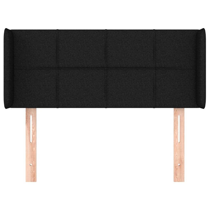 sengegavl med kanter 103x16x78/88 cm stof sort