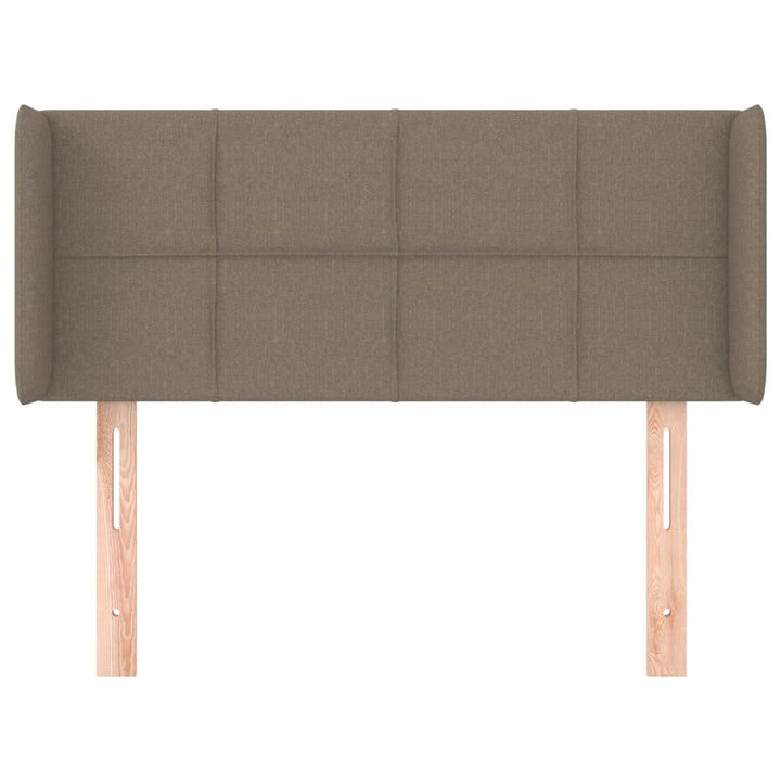 sengegavl med kanter 103x16x78/88 cm stof gråbrun