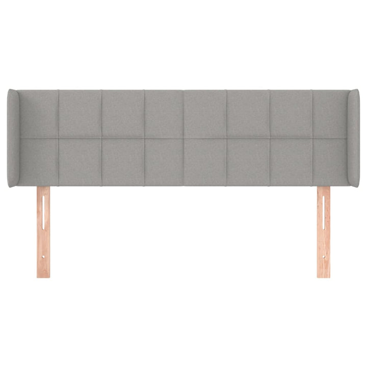 sengegavl med kanter 147x16x78/88 cm stof lysegrå
