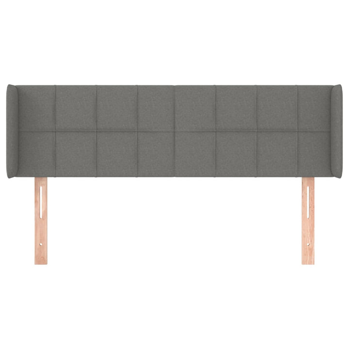 sengegavl med kanter 147x16x78/88 cm stof mørkegrå