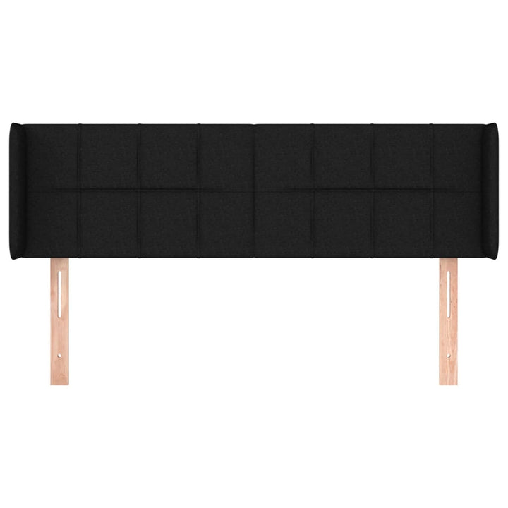 sengegavl med kanter 147x16x78/88 cm stof sort