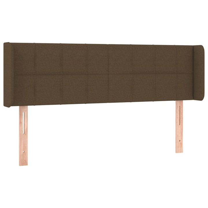 sengegavl med kanter 147x16x78/88 cm stof mørkebrun