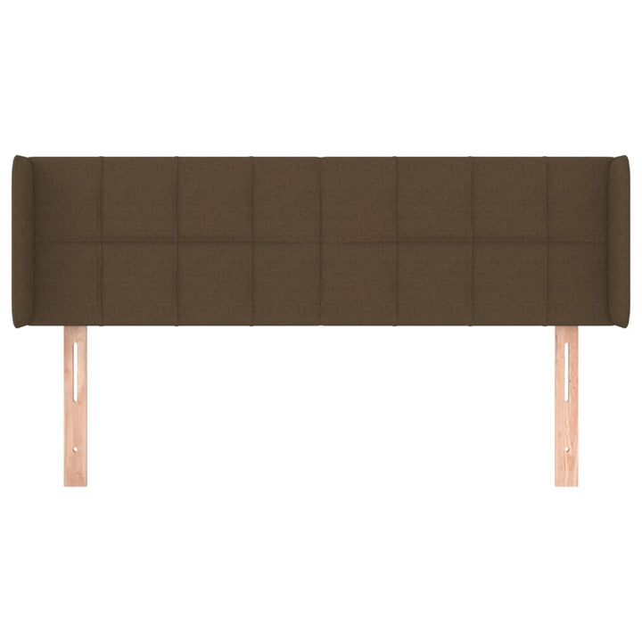sengegavl med kanter 147x16x78/88 cm stof mørkebrun