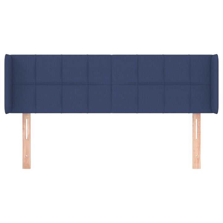 sengegavl med kanter 147x16x78/88 cm stof blå