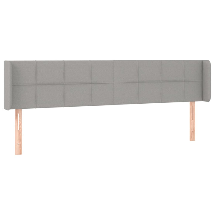 sengegavl med kanter 163x16x78/88 cm stof lysegrå