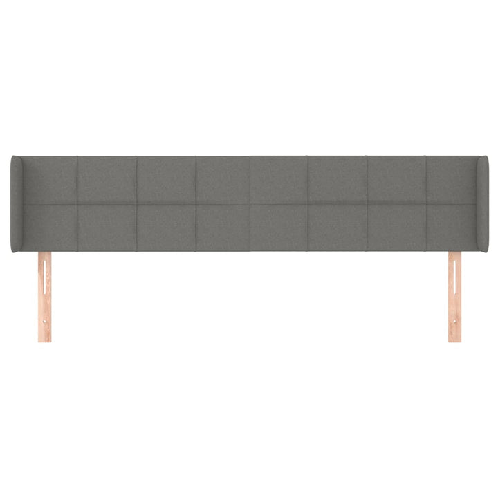 sengegavl med kanter 163x16x78/88 cm stof mørkegrå