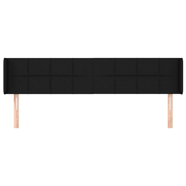 sengegavl med kanter 163x16x78/88 cm stof sort