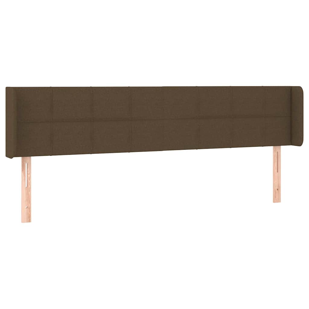 sengegavl med kanter 163x16x78/88 cm stof mørkebrun