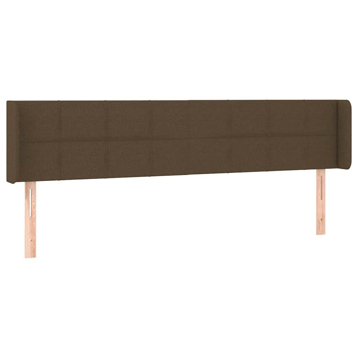 sengegavl med kanter 163x16x78/88 cm stof mørkebrun