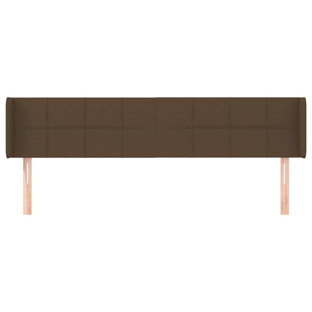 sengegavl med kanter 163x16x78/88 cm stof mørkebrun