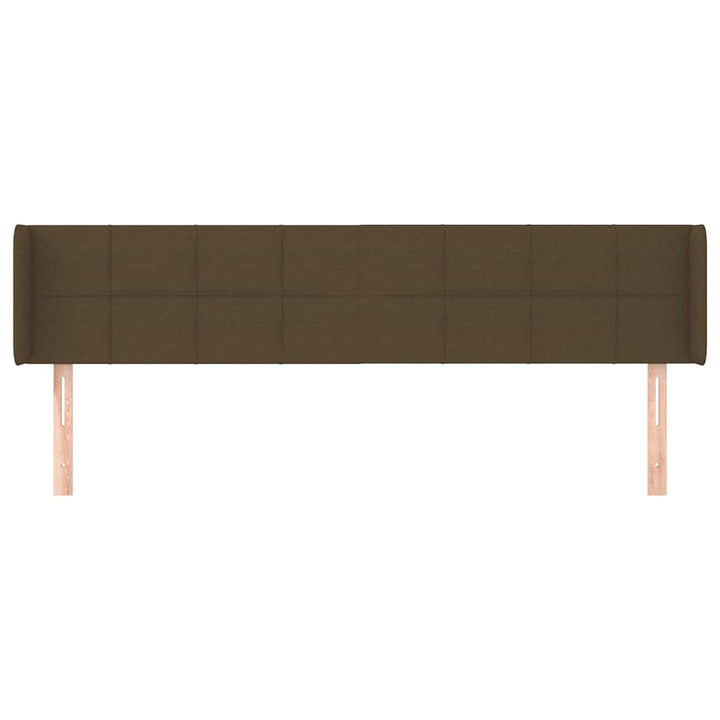 sengegavl med kanter 163x16x78/88 cm stof mørkebrun