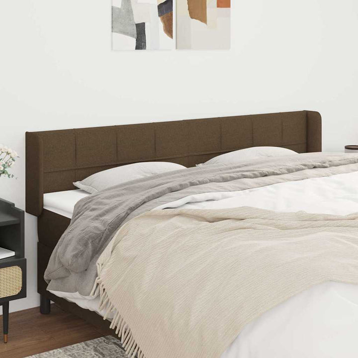 sengegavl med kanter 163x16x78/88 cm stof mørkebrun