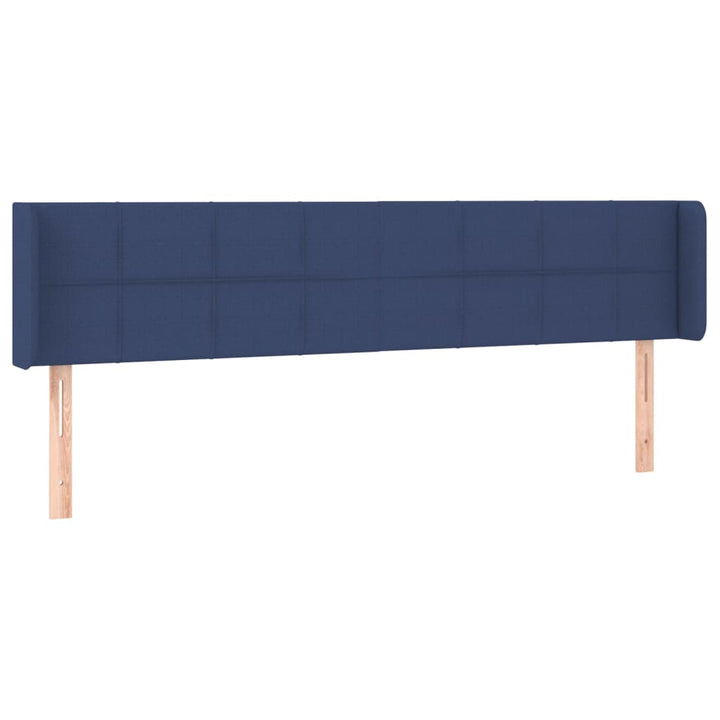 sengegavl med kanter 163x16x78/88 cm stof blå