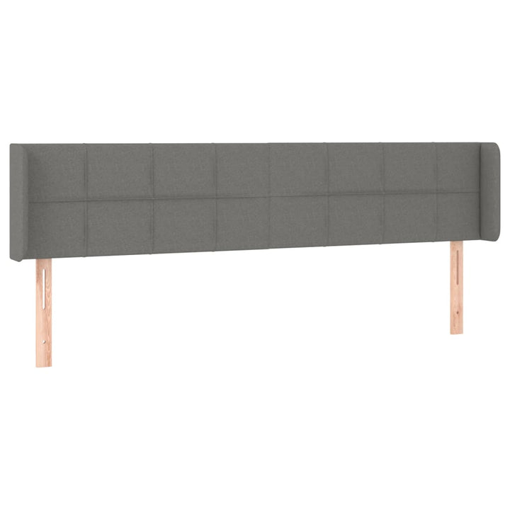 sengegavl med kanter 183x16x78/88 cm stof mørkegrå