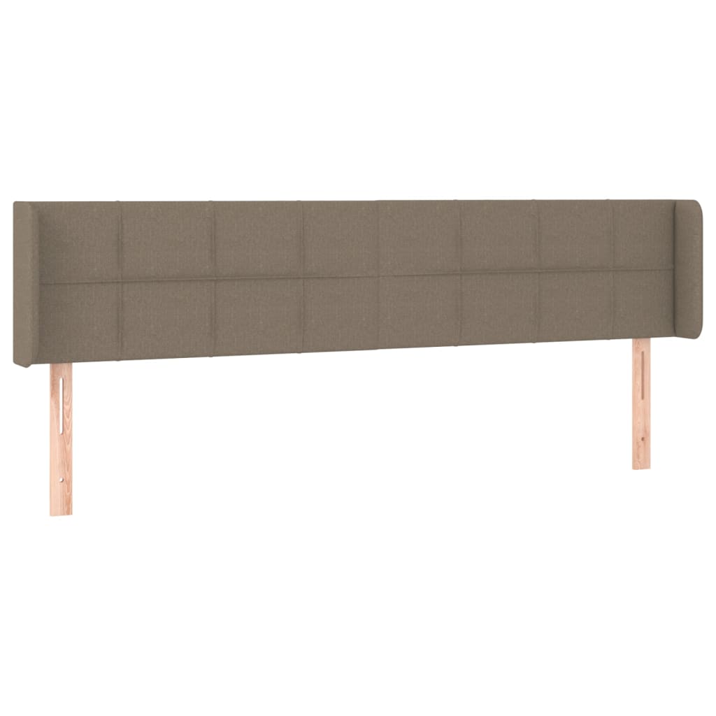 sengegavl med kanter 183x16x78/88 cm stof gråbrun