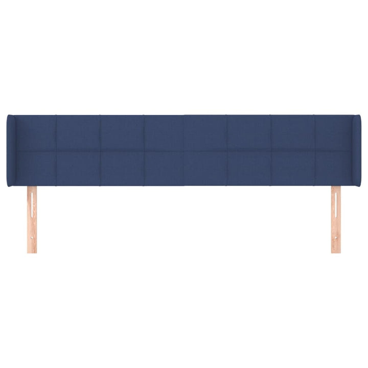 sengegavl med kanter 183x16x78/88 cm stof blå