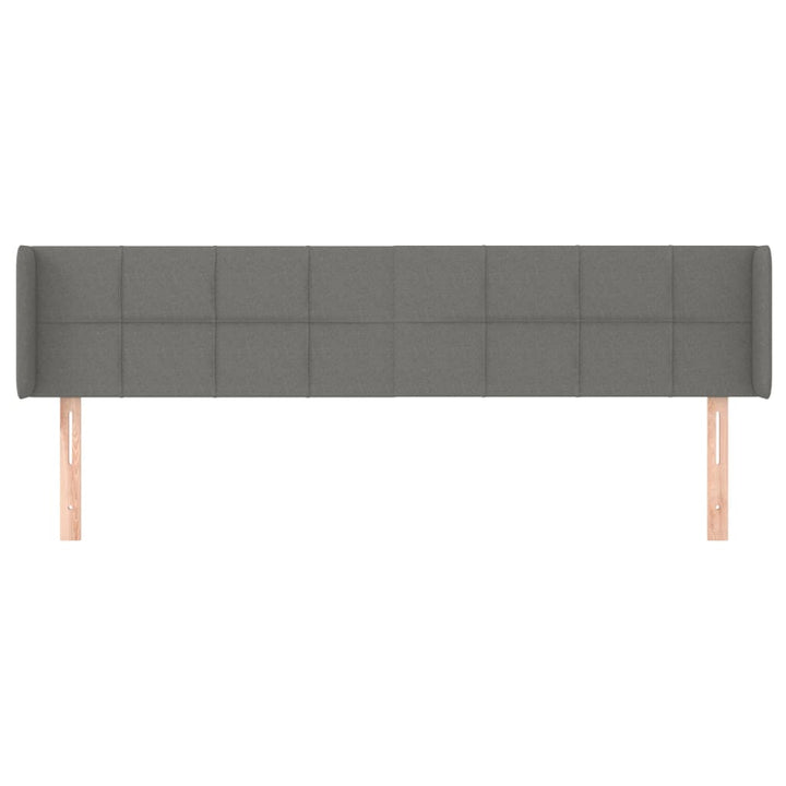 sengegavl med kanter 203x16x78/88 cm stof mørkegrå