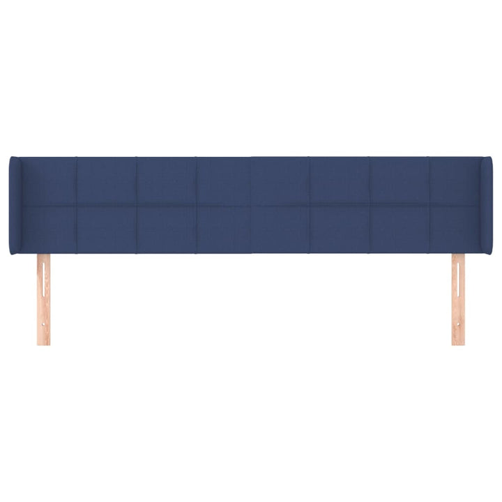 sengegavl med kanter 203x16x78/88 cm stof blå