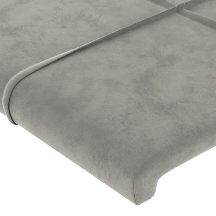 sengegavl med kanter 83x16x78/88 cm fløjl lysegrå