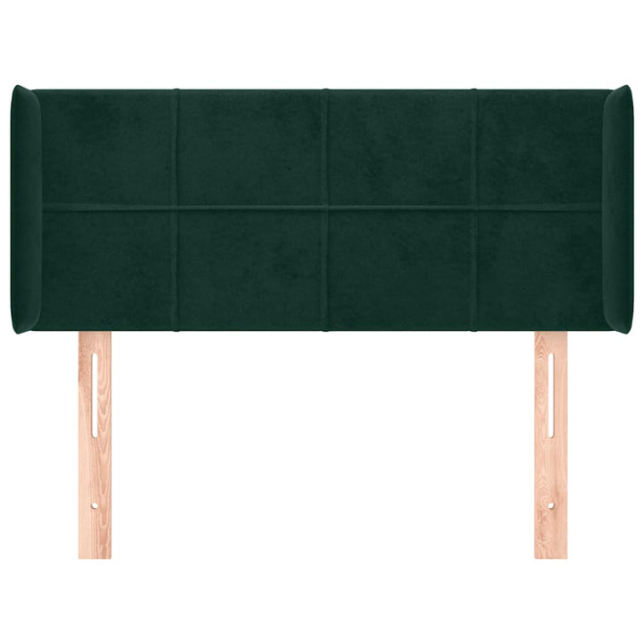 sengegavl med kanter 83x16x78/88 cm fløjl mørkegrøn