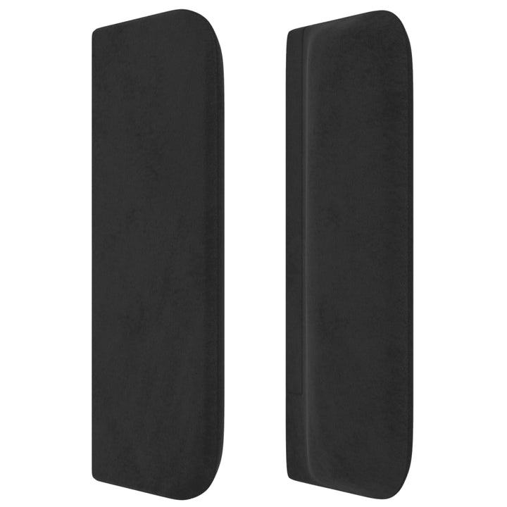sengegavl med kanter 93x16x78/88 cm fløjl sort