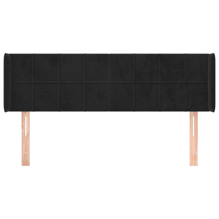 sengegavl med kanter 147x16x78/88 cm fløjl sort