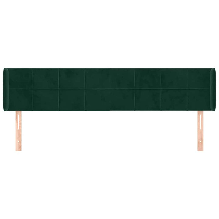 sengegavl med kanter 203x16x78/88 cm fløjl mørkegrøn