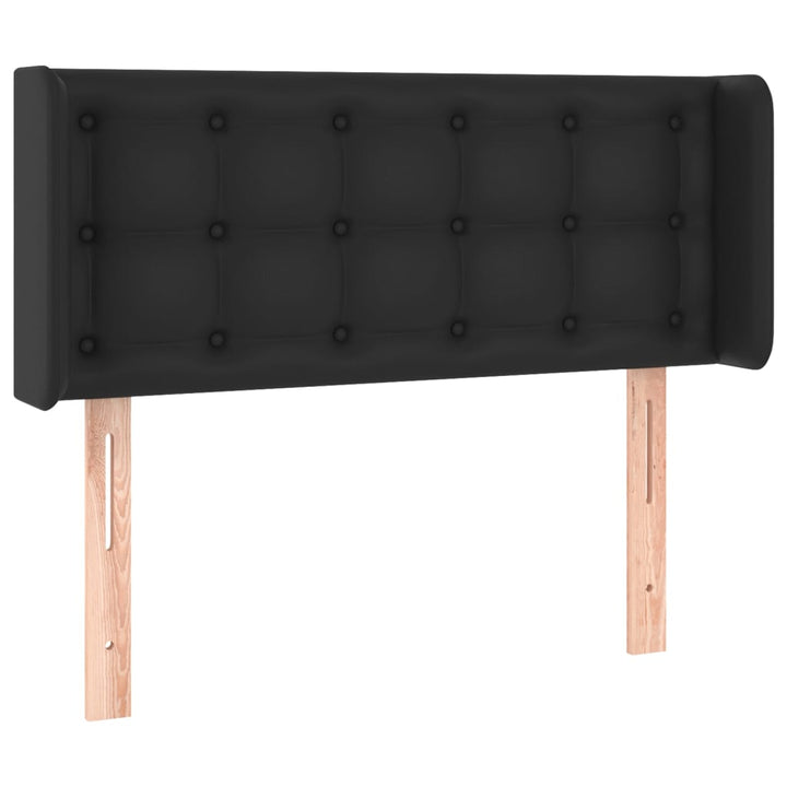 sengegavl med kanter 83x16x78/88 cm kunstlæder sort