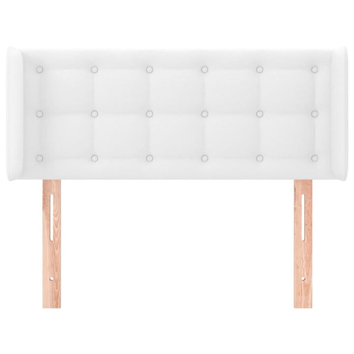 sengegavl med kanter 83x16x78/88 cm kunstlæder hvid