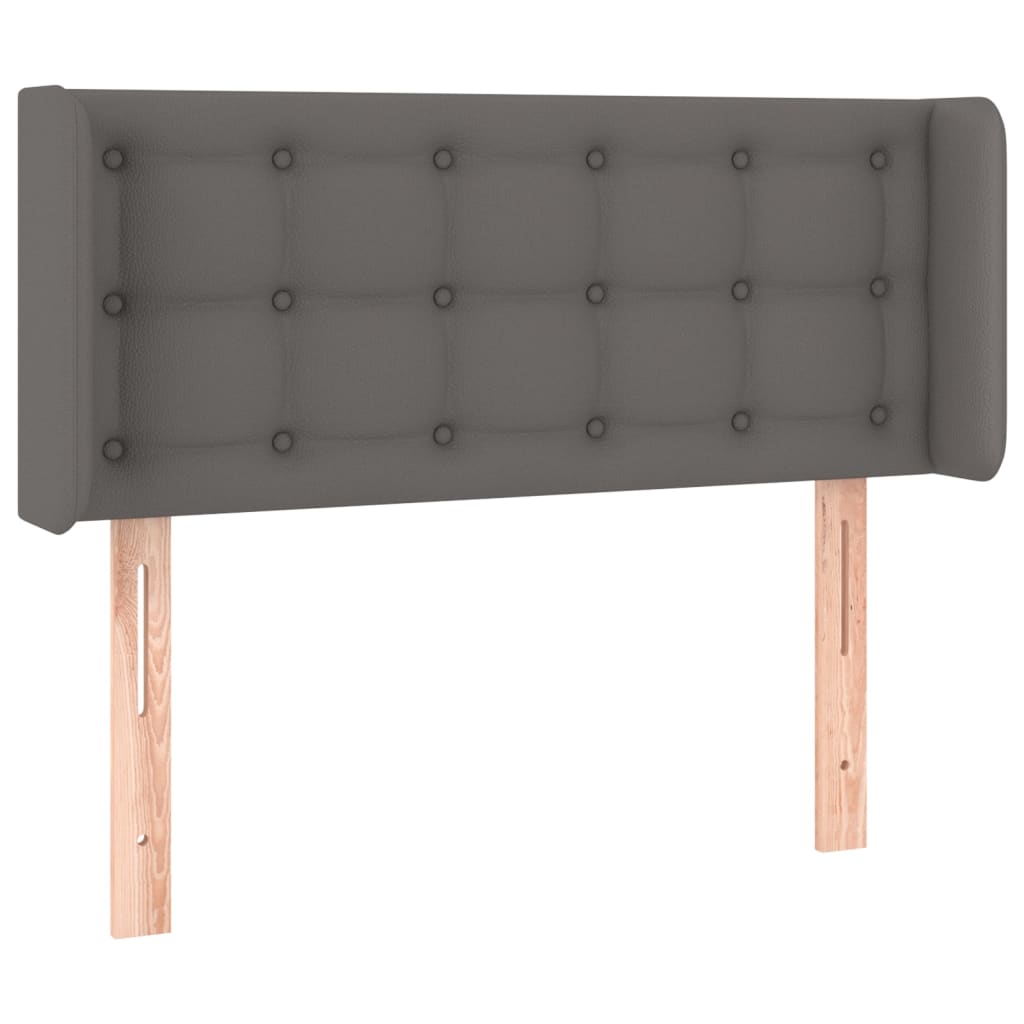 sengegavl med kanter 83x16x78/88 cm kunstlæder grå