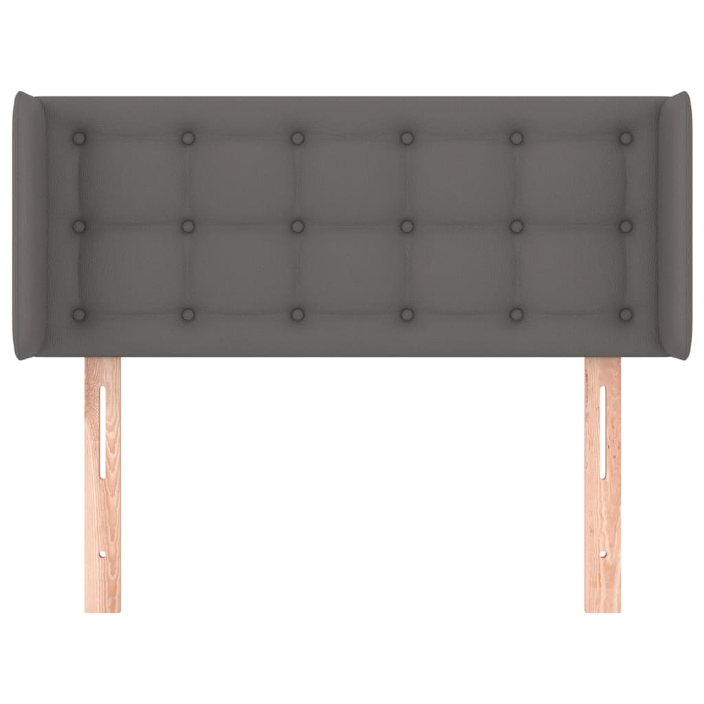 sengegavl med kanter 83x16x78/88 cm kunstlæder grå