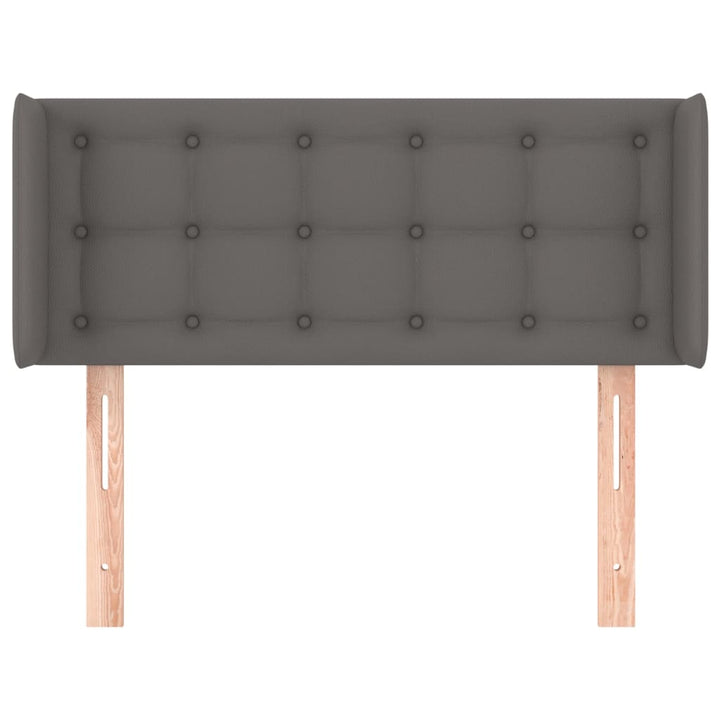 sengegavl med kanter 83x16x78/88 cm kunstlæder grå